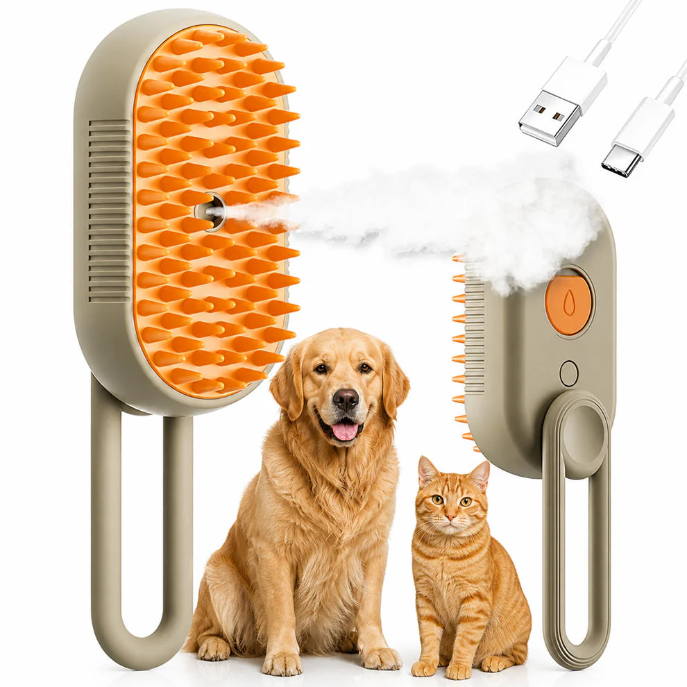 Cepillo Para Mascotas A Vapor Recargable